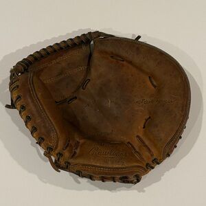 Rawlings Tan Leather Catchers Mitt Model DB35 Steve Yeager